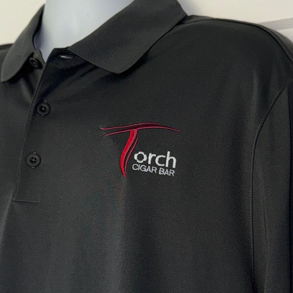 Nike Golf Dri-FIT Polo Shirt Men’s XL Anthracite Gray NWT Torch Cigar Bar Logo - Picture 10 of 13